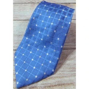 Bugatti Pointed Men's Neck Tie Blue Silver 100% Silk